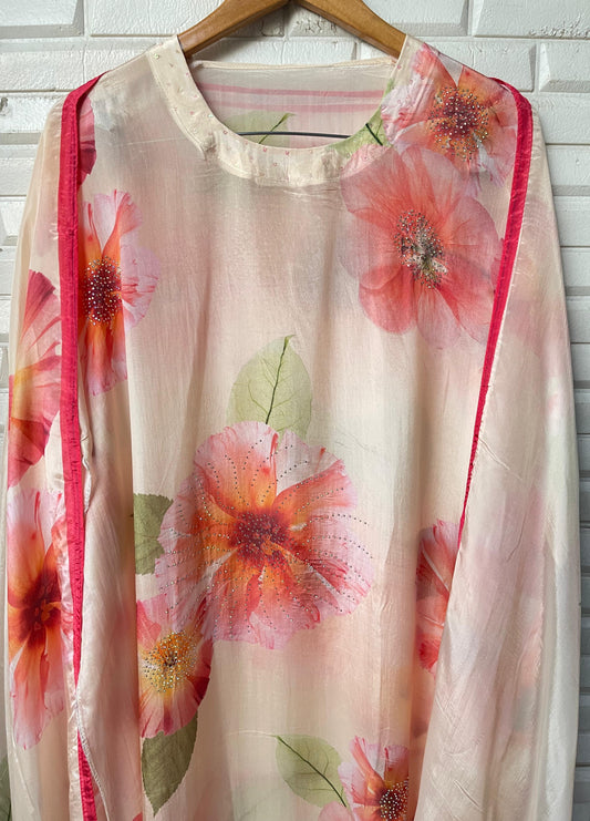 Paper silk unstitched ladies suit Rc17503