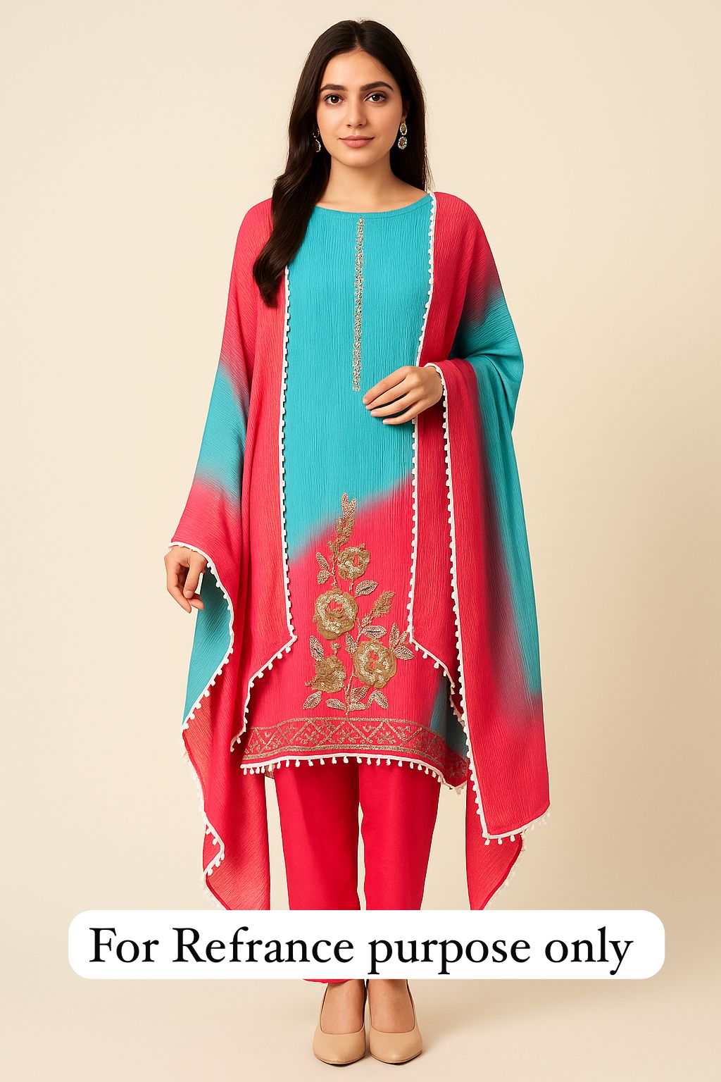 Crushed shimmer tissue unstitched ladies suit Rc17774 (a)