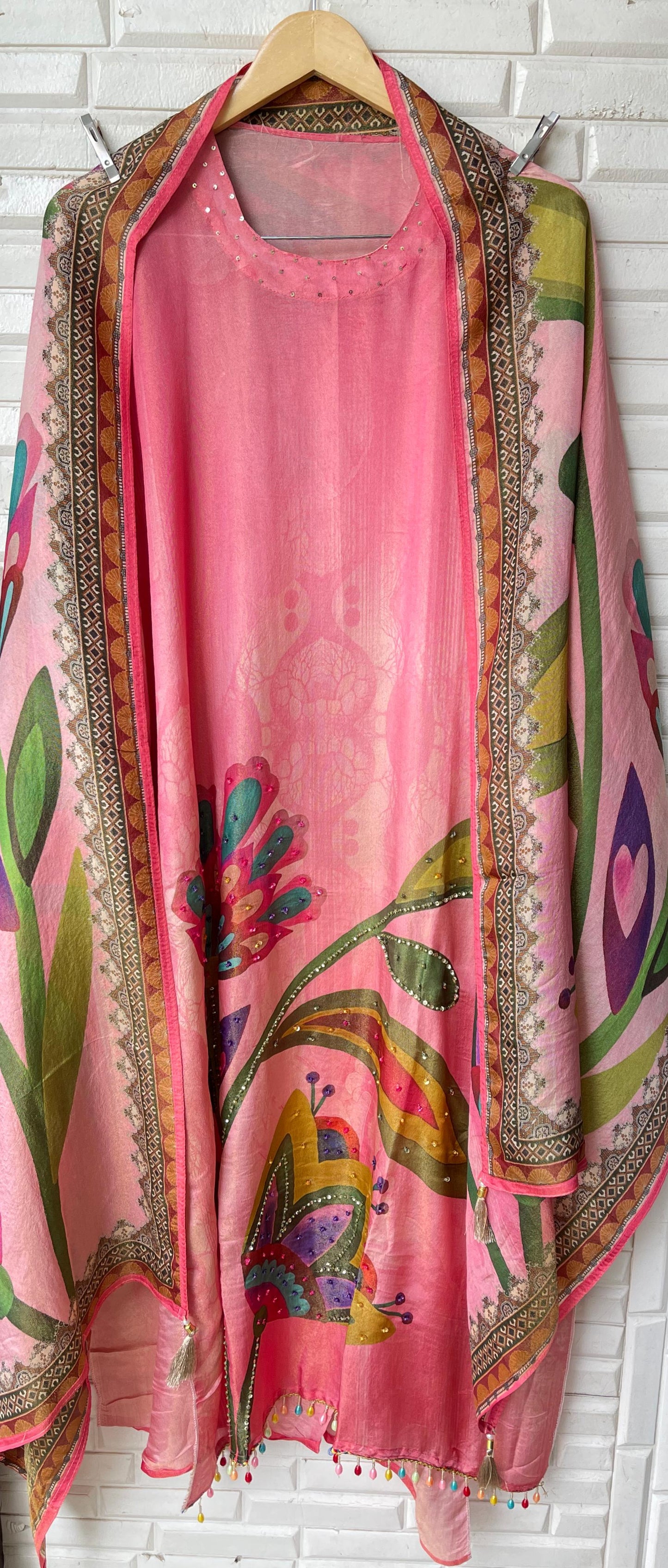 Shimmer silk unstitched ladies suit Rc17765