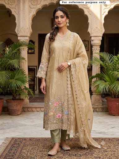 Crushed shimmer tissue ladies unstitched suit