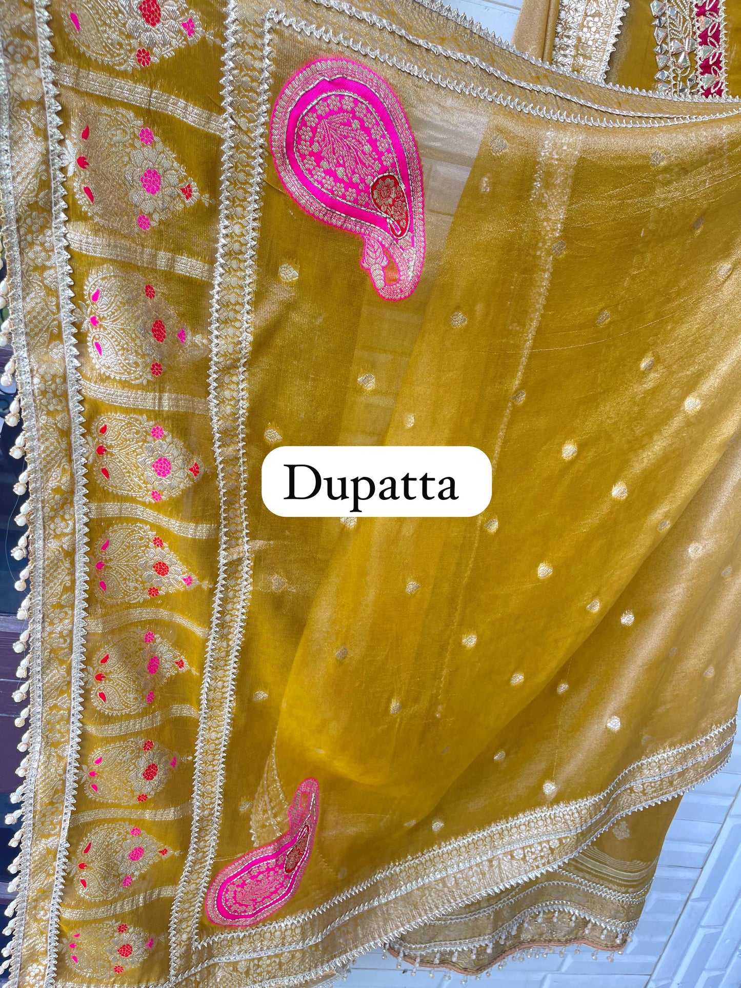 Banarasi shimmer silk unstitched ladies suit Rc17694