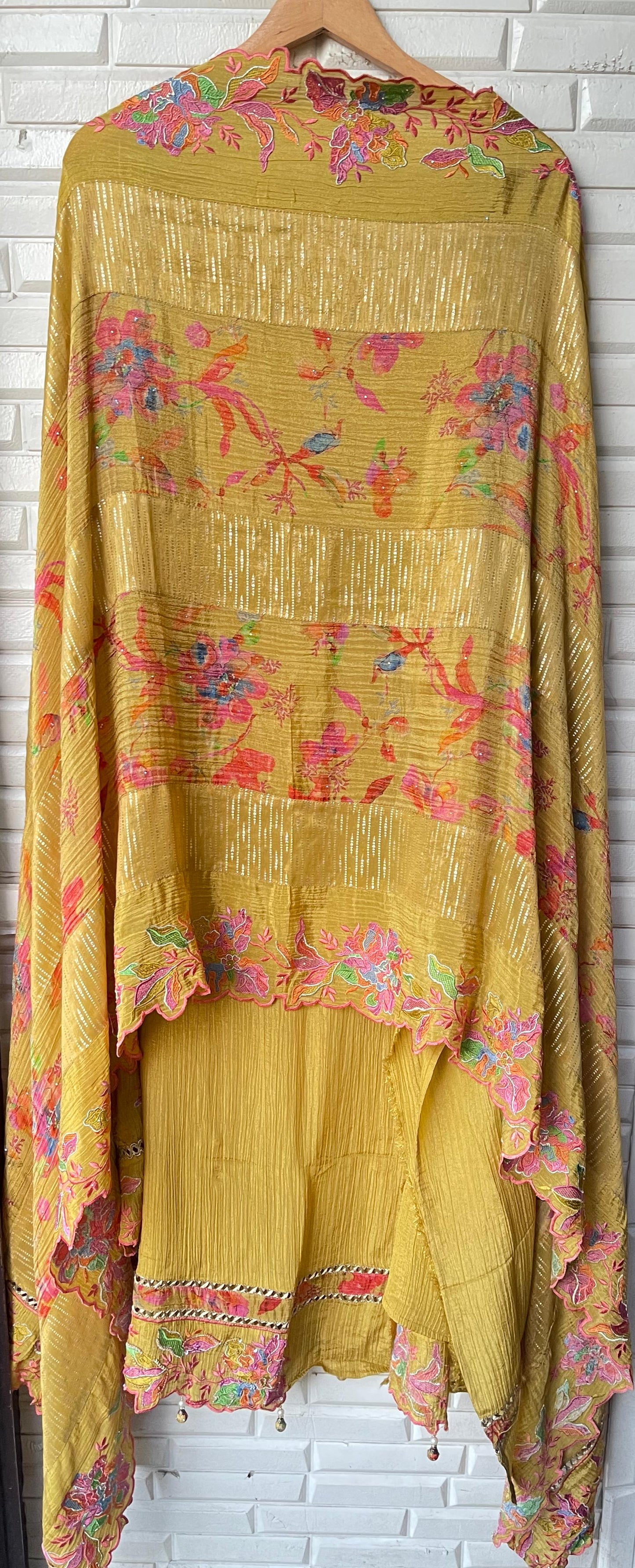 Pure crushed shimmer tissue silk unstitched ladies suit Rc17735