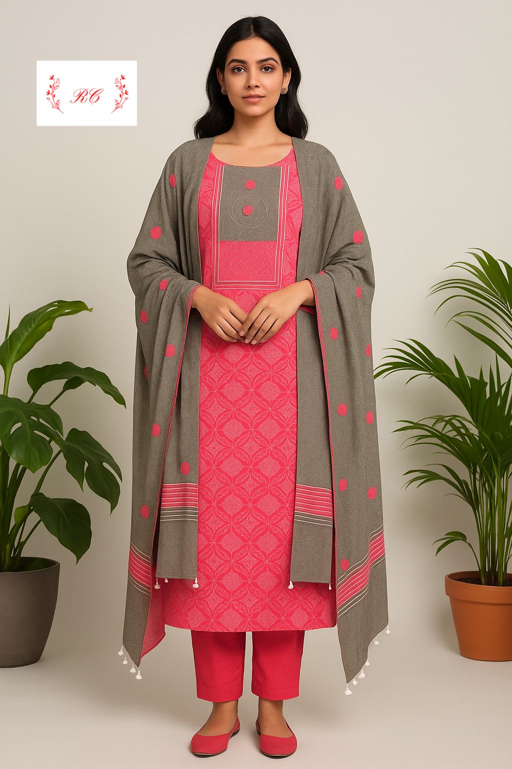 Cotton unstitched ladies suit Rc17580 (b)