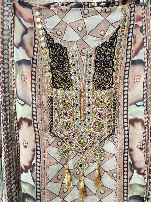 Organza unstitched ladies suit Rc17330