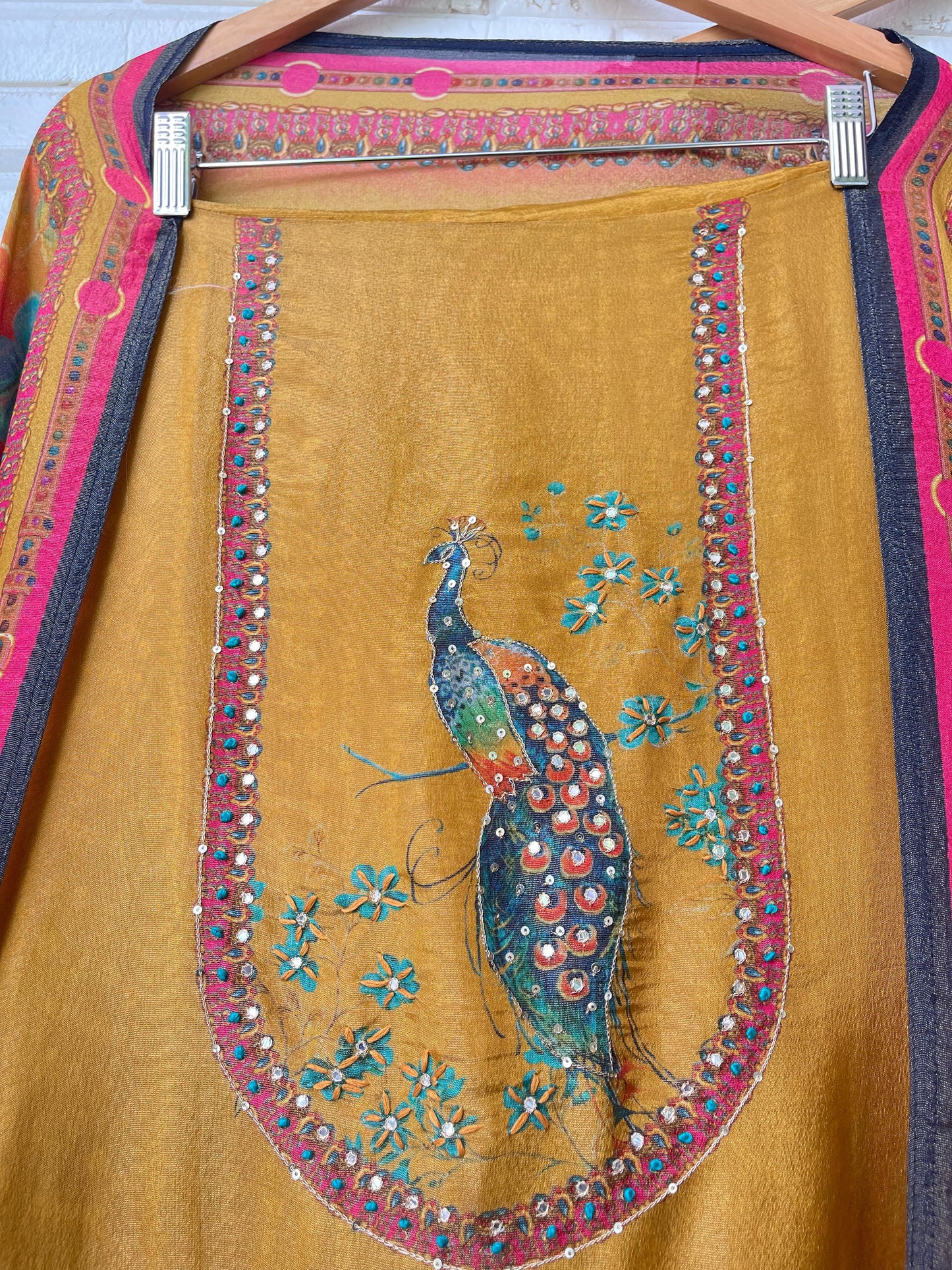 Self shimmer silk unstitched ladies suit Rc17717