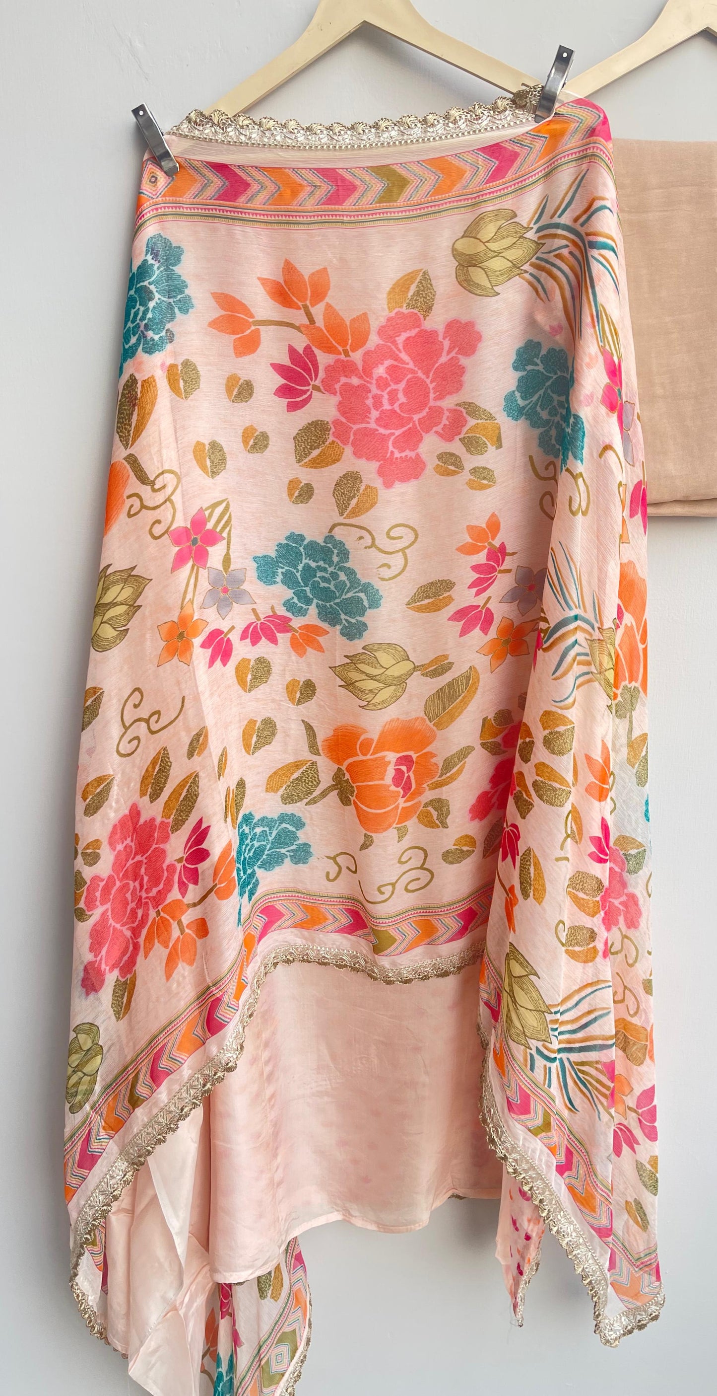 Glass organza unstitched ladies suit Rc17897