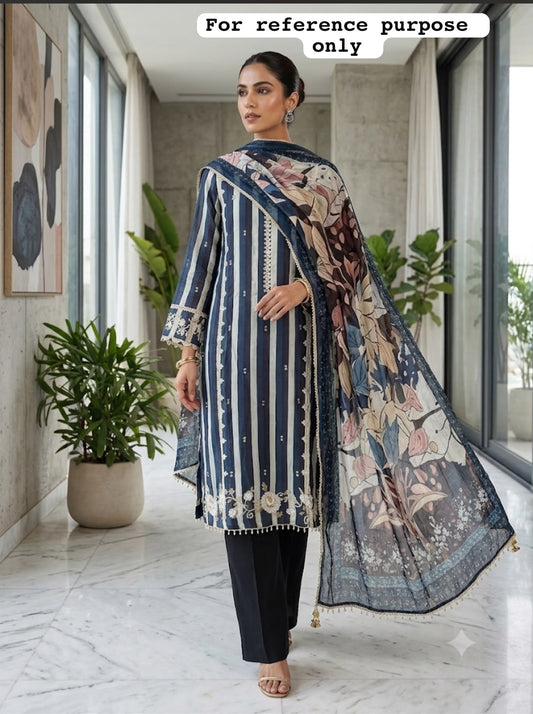 Chantoon satin printed ladies unstitched suit Rc19136