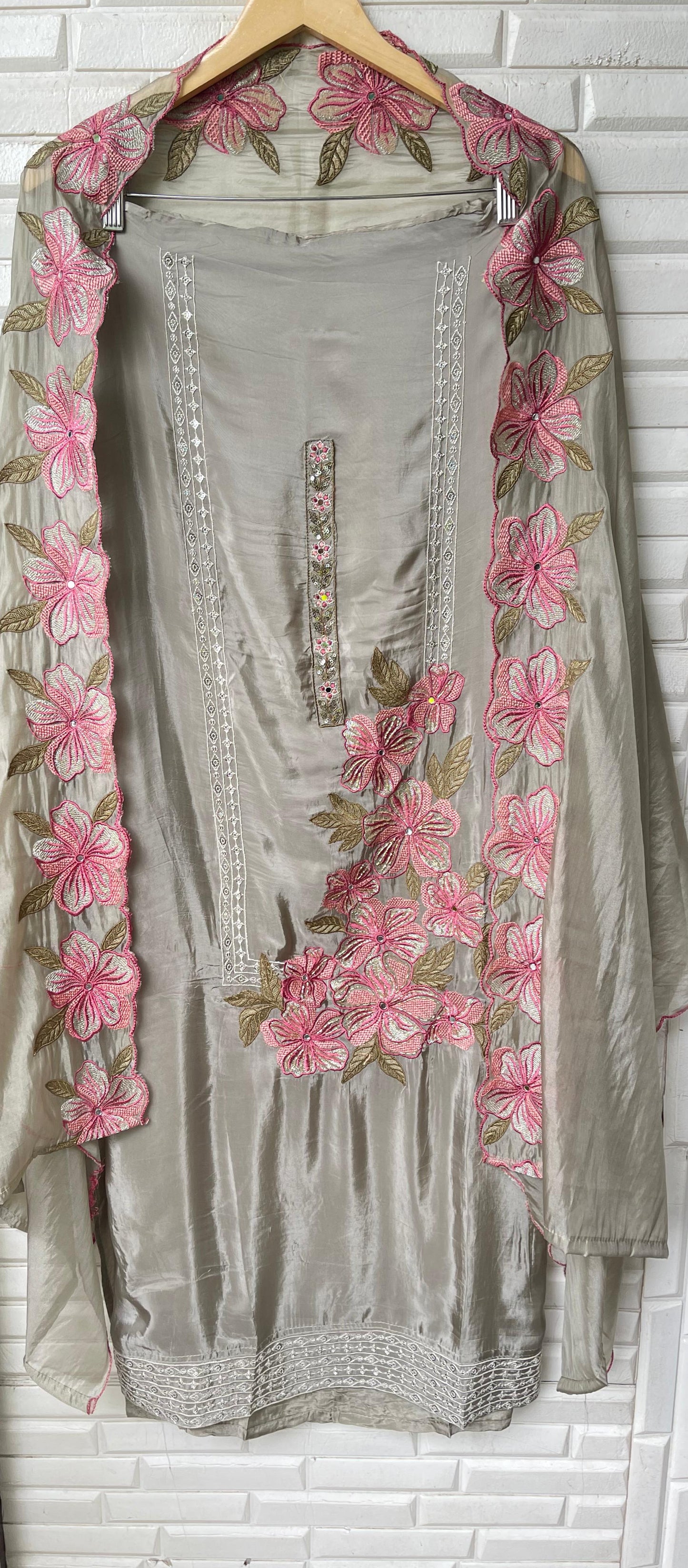 Glass organza unstitched ladies suit Rc17491 (b)