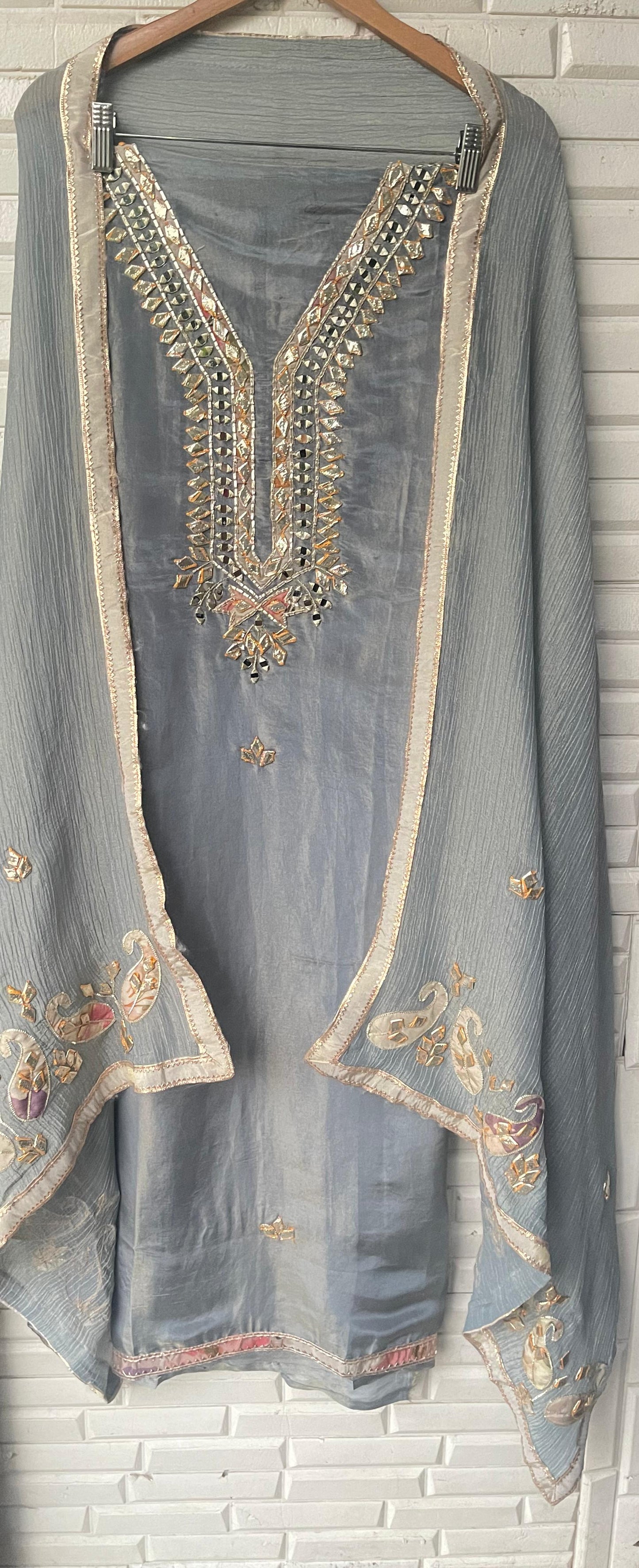 Shimmer silk unstitched ladies suit Rc17773