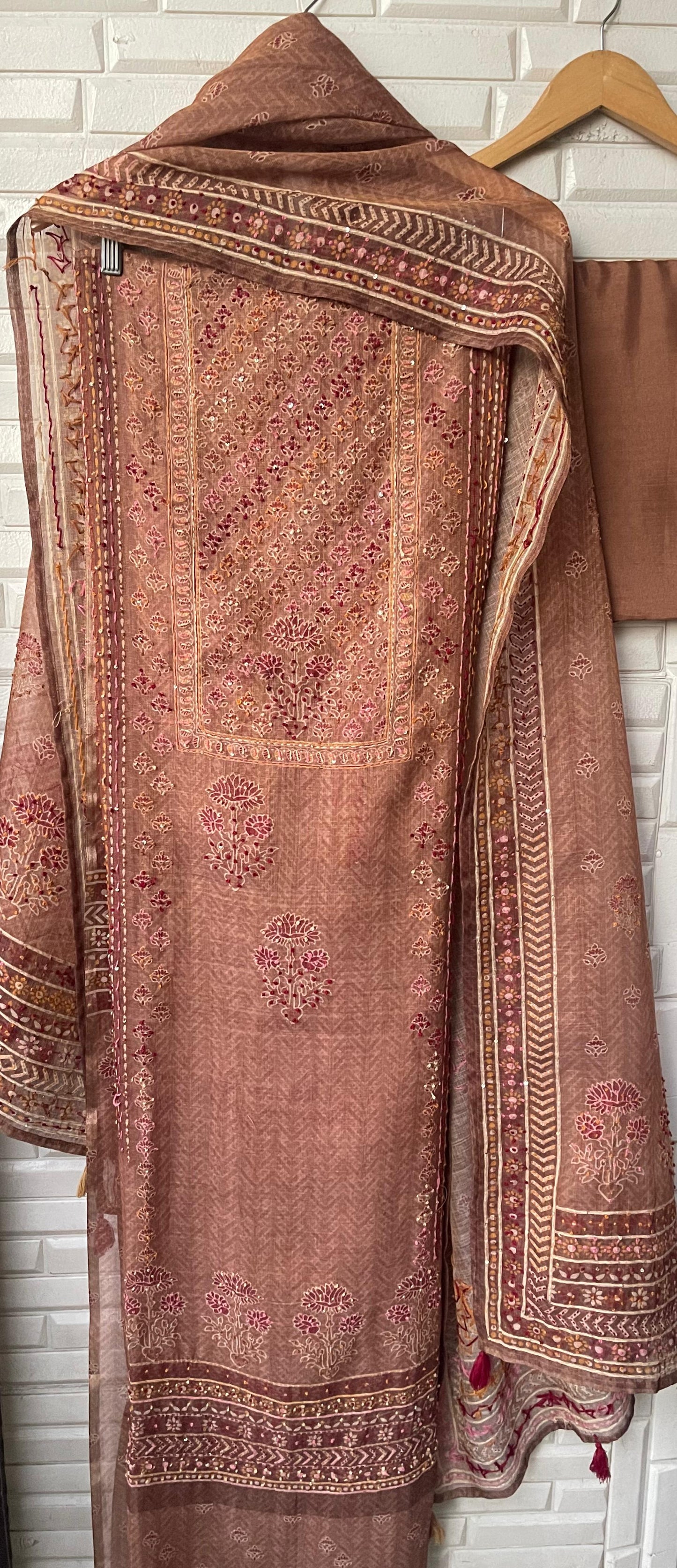 Linen silk unstitched ladies suit Rc17757 (c)