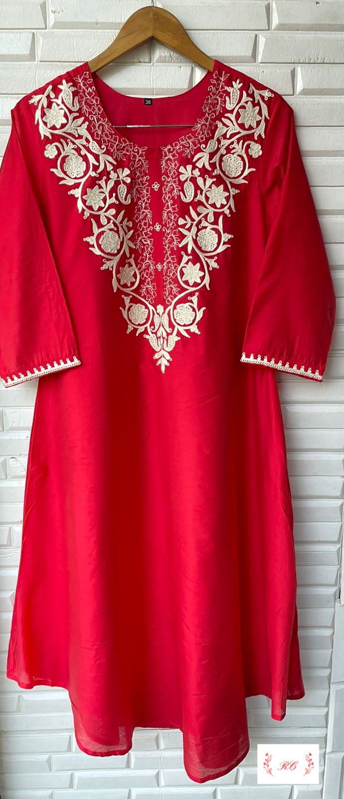 Chanderi cotton readymade ladies suit Rc15333