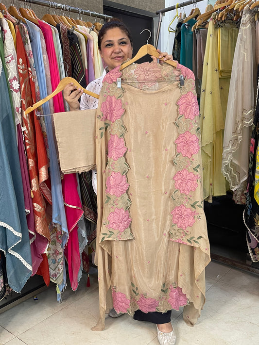 Glass organza unstitched ladies suit Rc17457 (b)