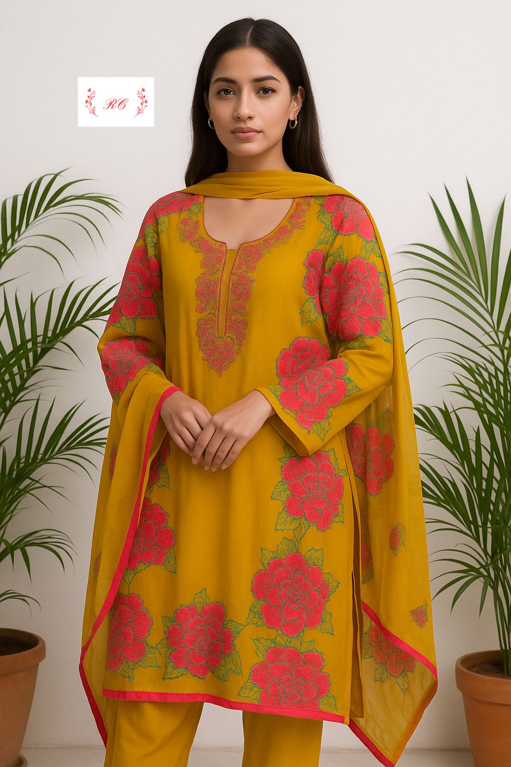 Organza unstitched ladies suit Rc17502