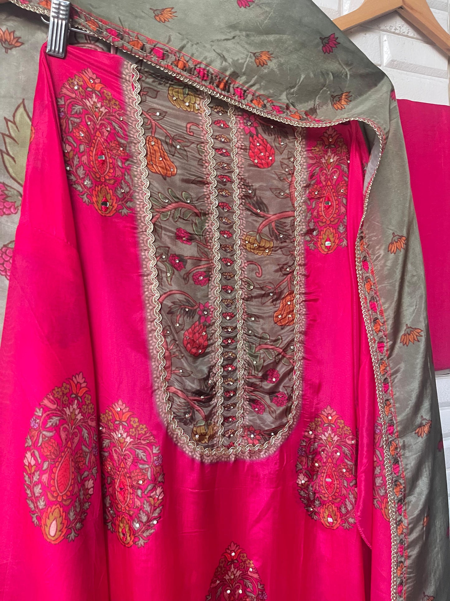 Glass organza unstitched ladies suit Rc17700 (b)