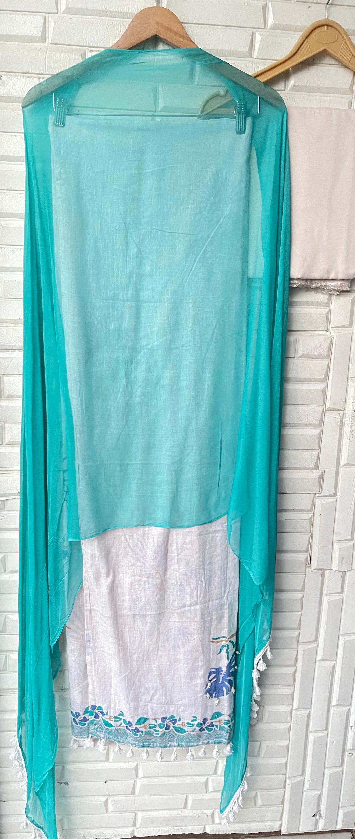 Cotton linen unstitched ladies suit Rc17421