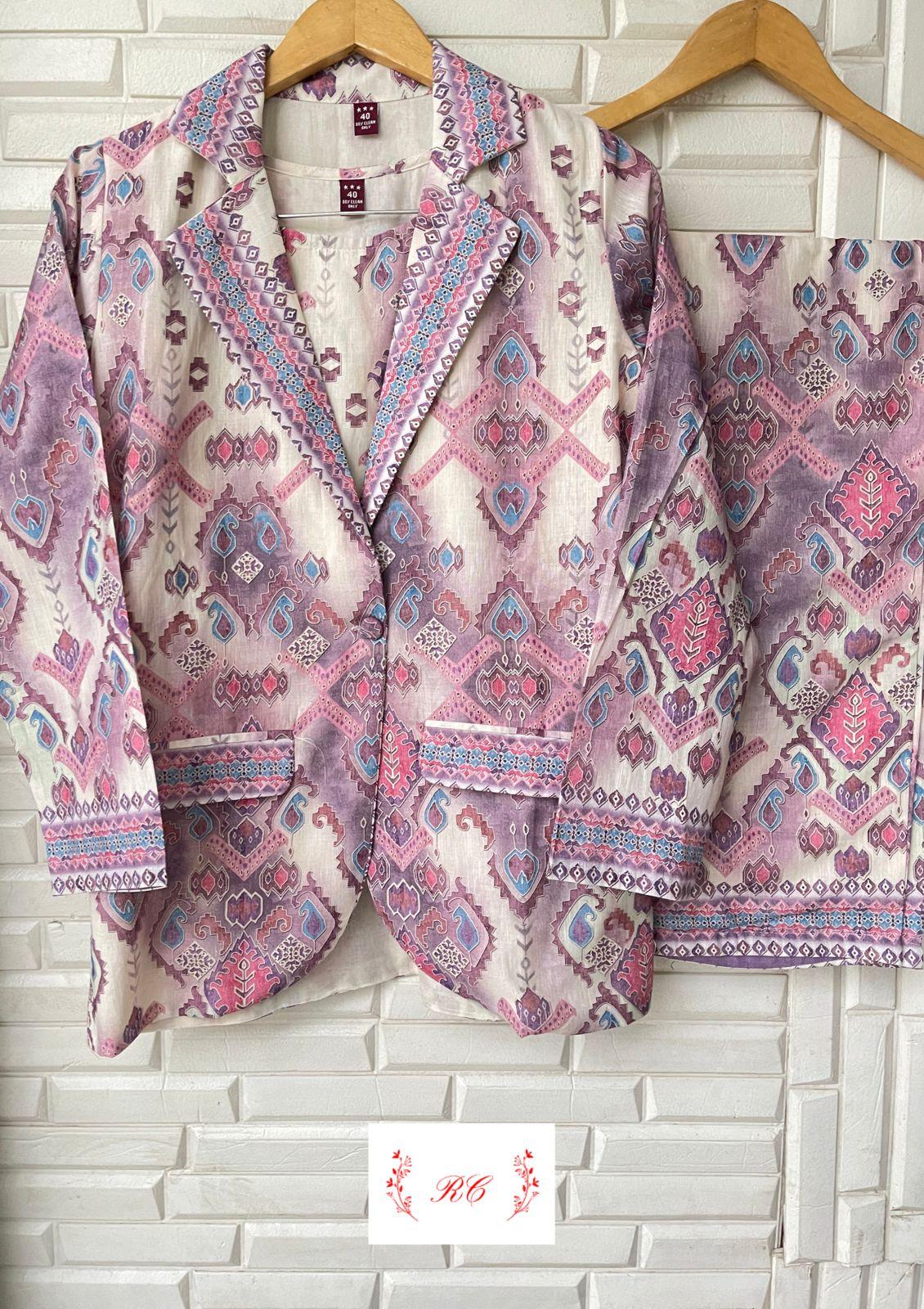 Linen Ready to Wear Co-ord Set Rc14651