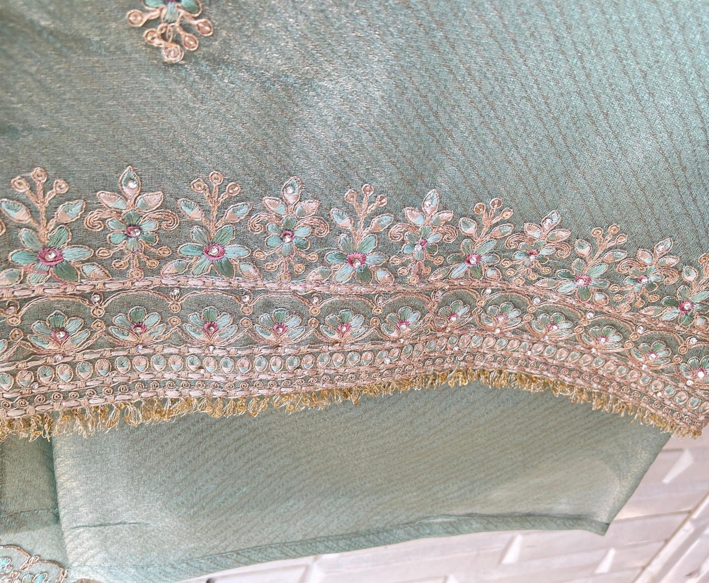 Pure banarasi shimmer silk unstitched ladies suit Rc17853 (a)