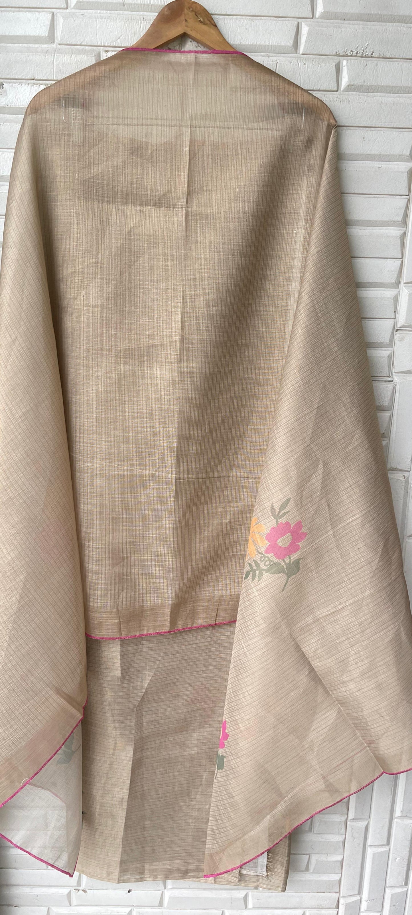 Tassar silk unstitched ladies suit Rc17407