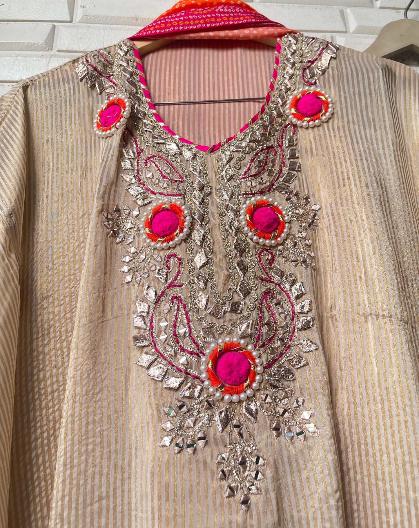 Banarasi shimmer silk unstitched ladies suit Rc17737