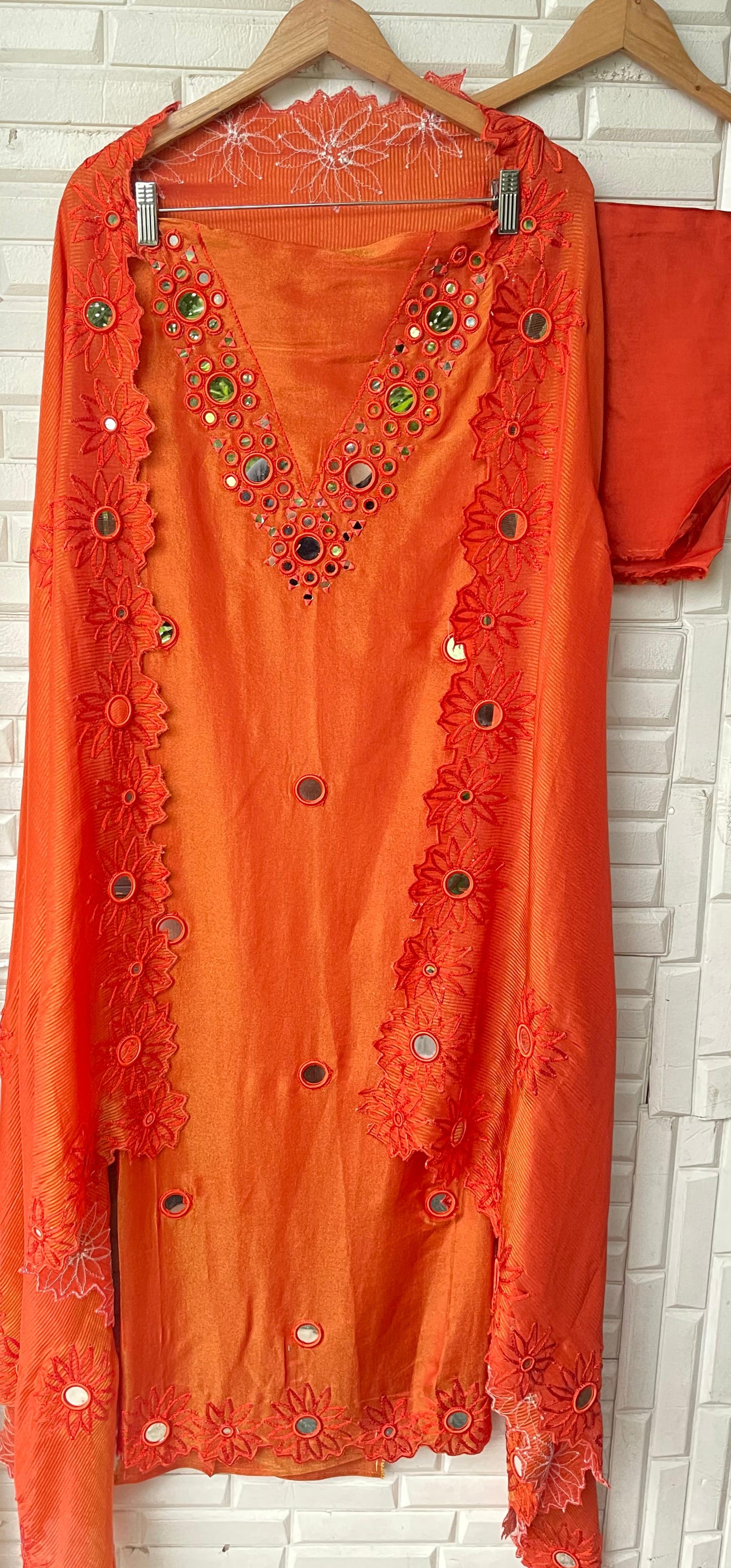 Self shimmer silk unstitched ladies suit Rc17675