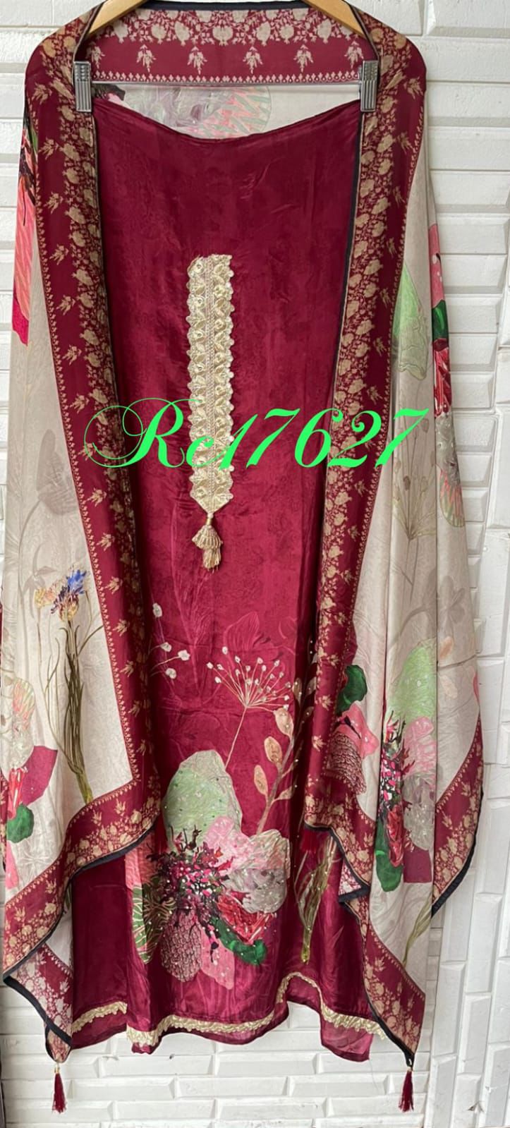 Muslin crepe unstitched ladies suit Rc17627