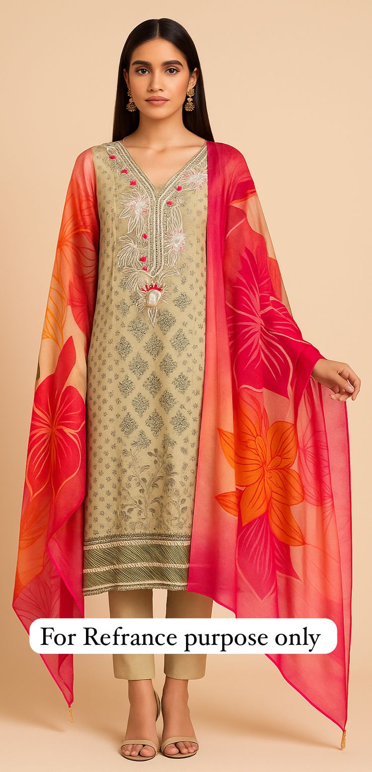 Shimmer silk unstitched ladies suit Rc17645