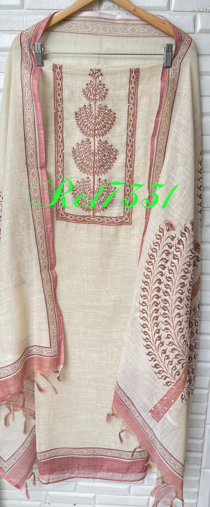 Linen unstitched ladies suit Rc17331