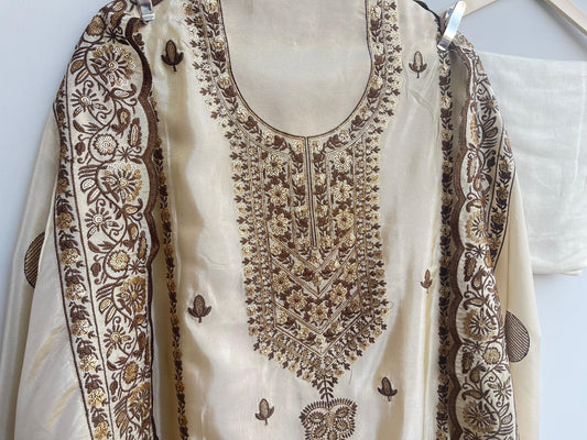 Shimmer silk unstitched ladies suit Rc17915