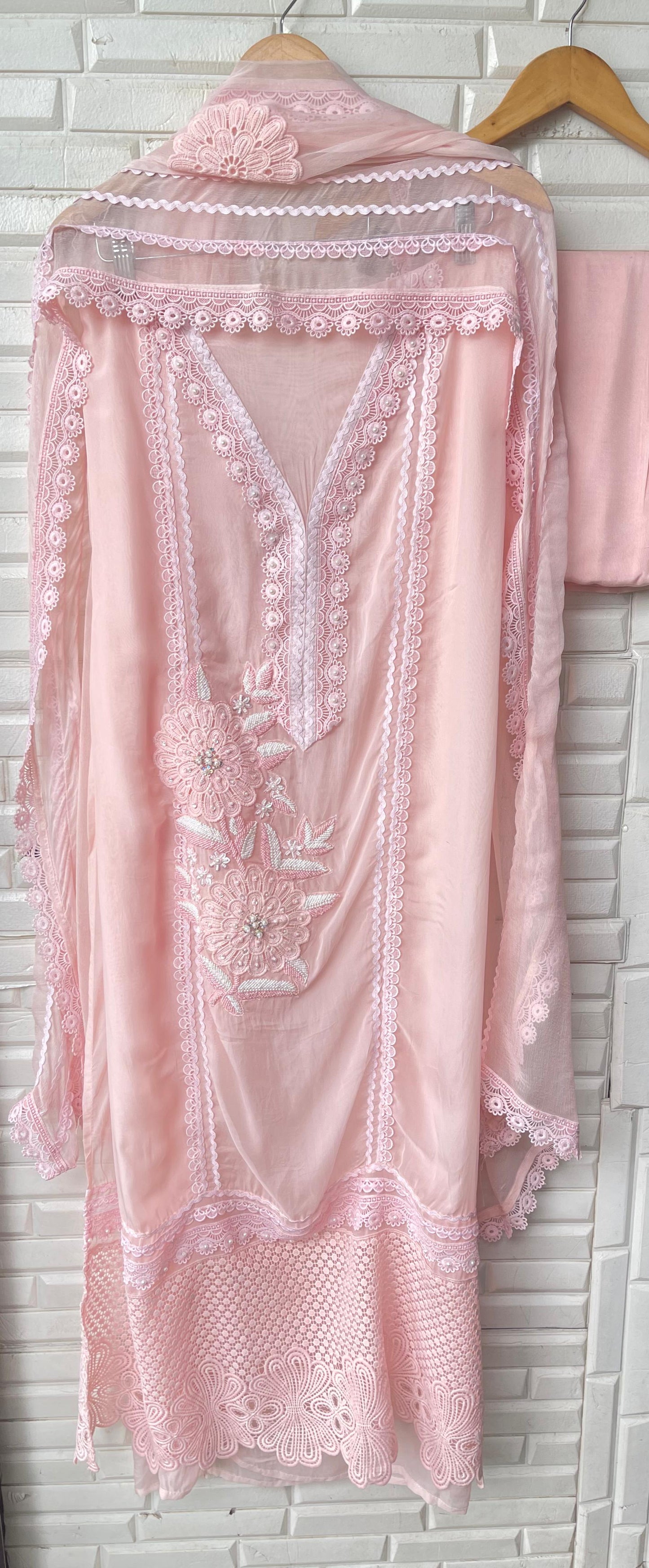 Organza unstitched ladies suit Rc17654