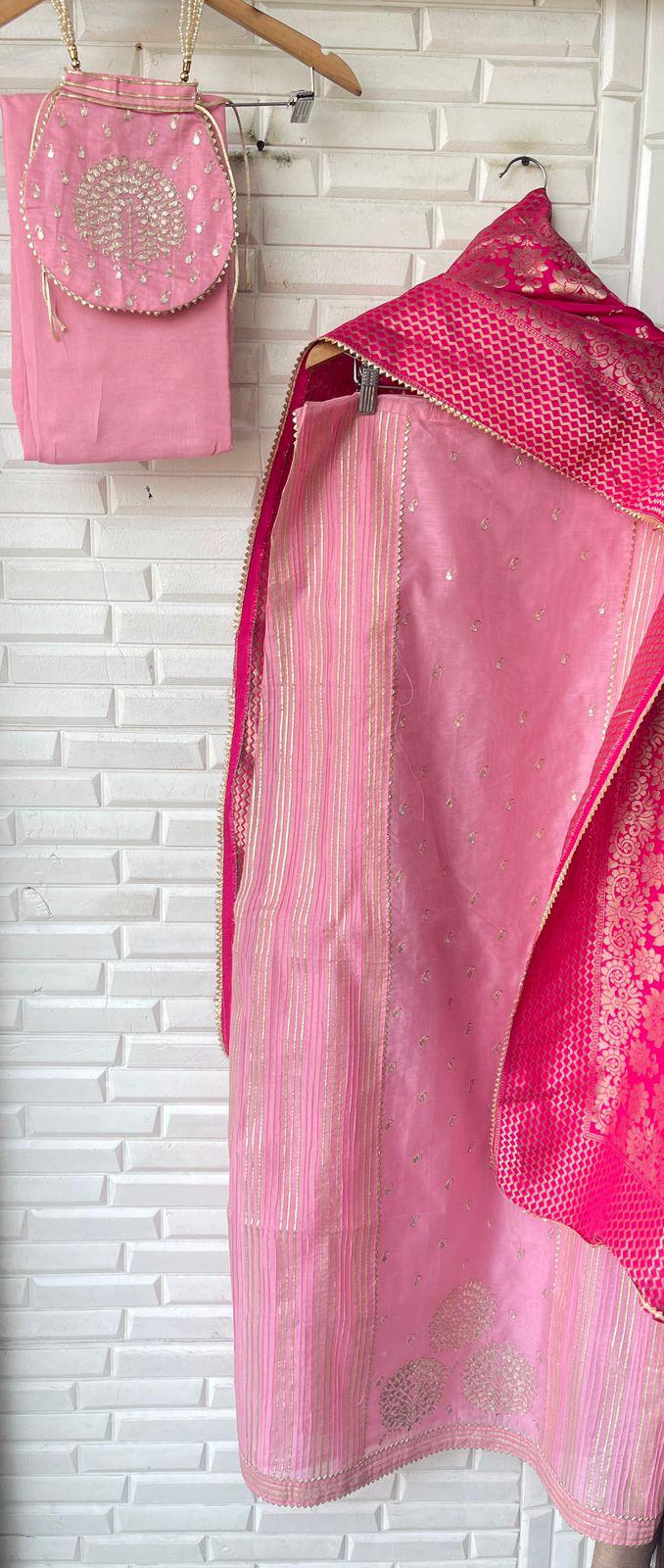 Silk unstitched ladies suit Rc15950