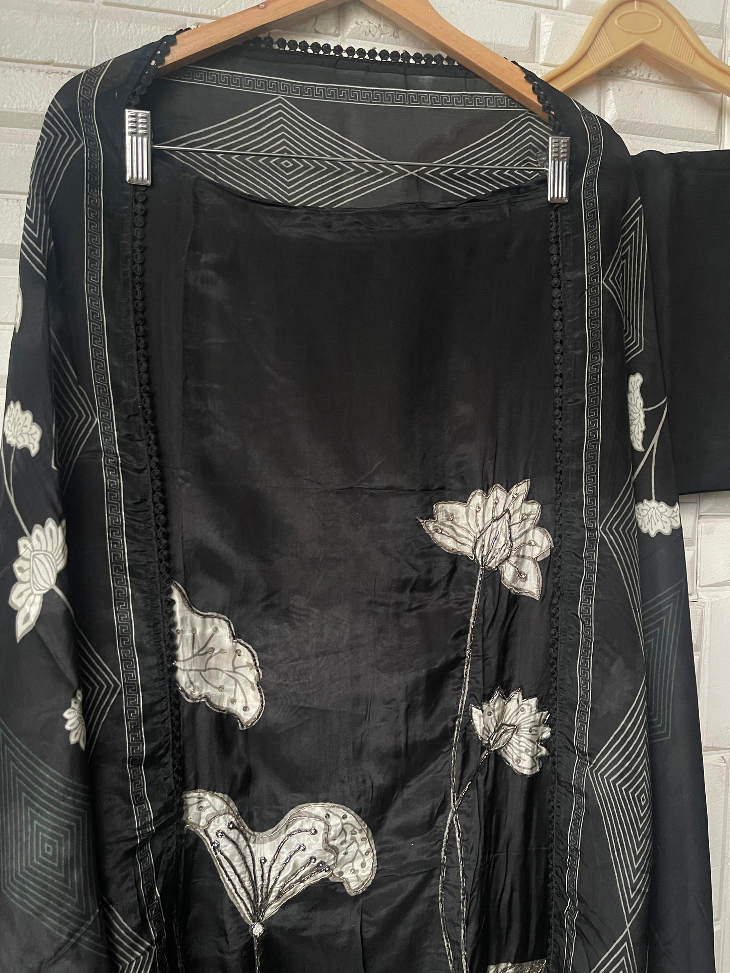 Glass organza unstitched ladies suit Rc17841