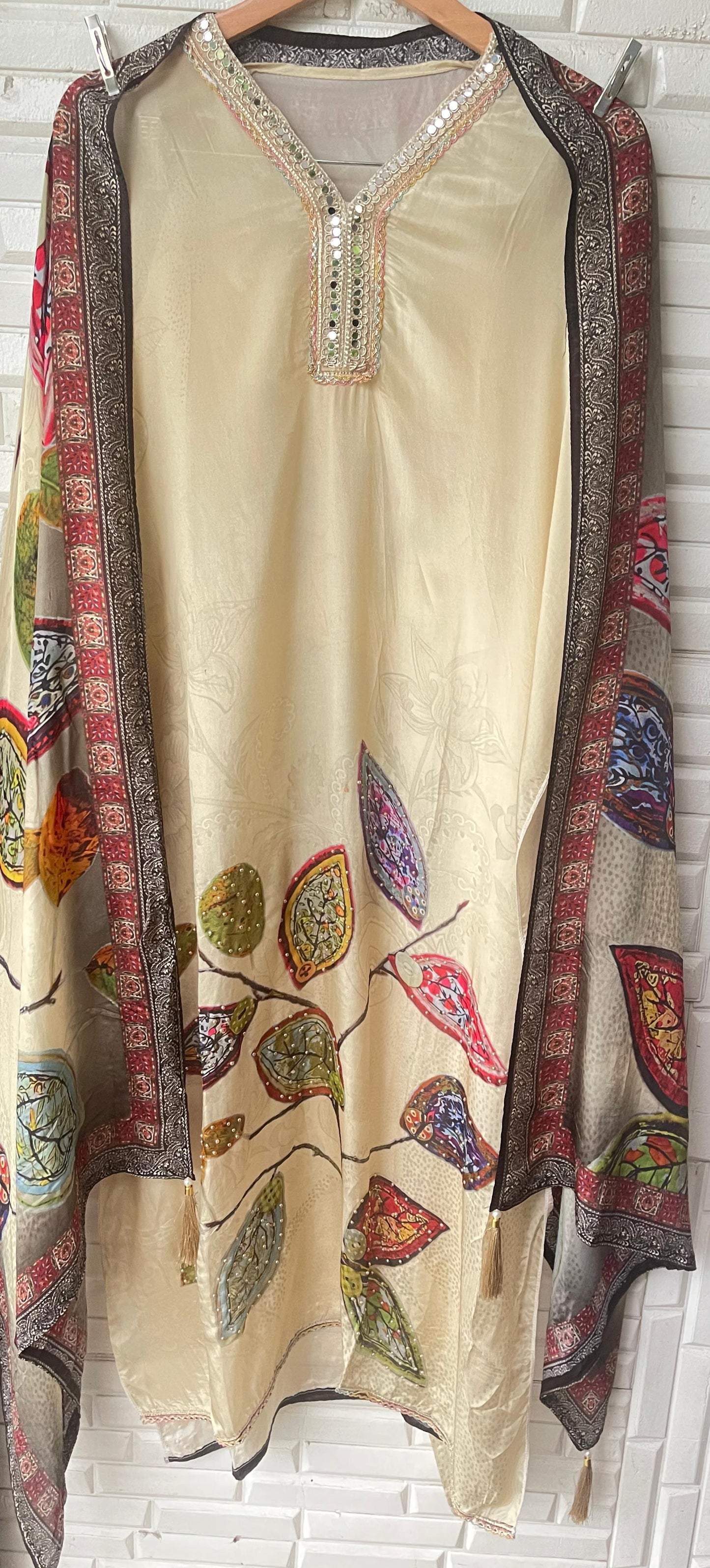 Self muslin crepe unstitched ladies suit Rc17606