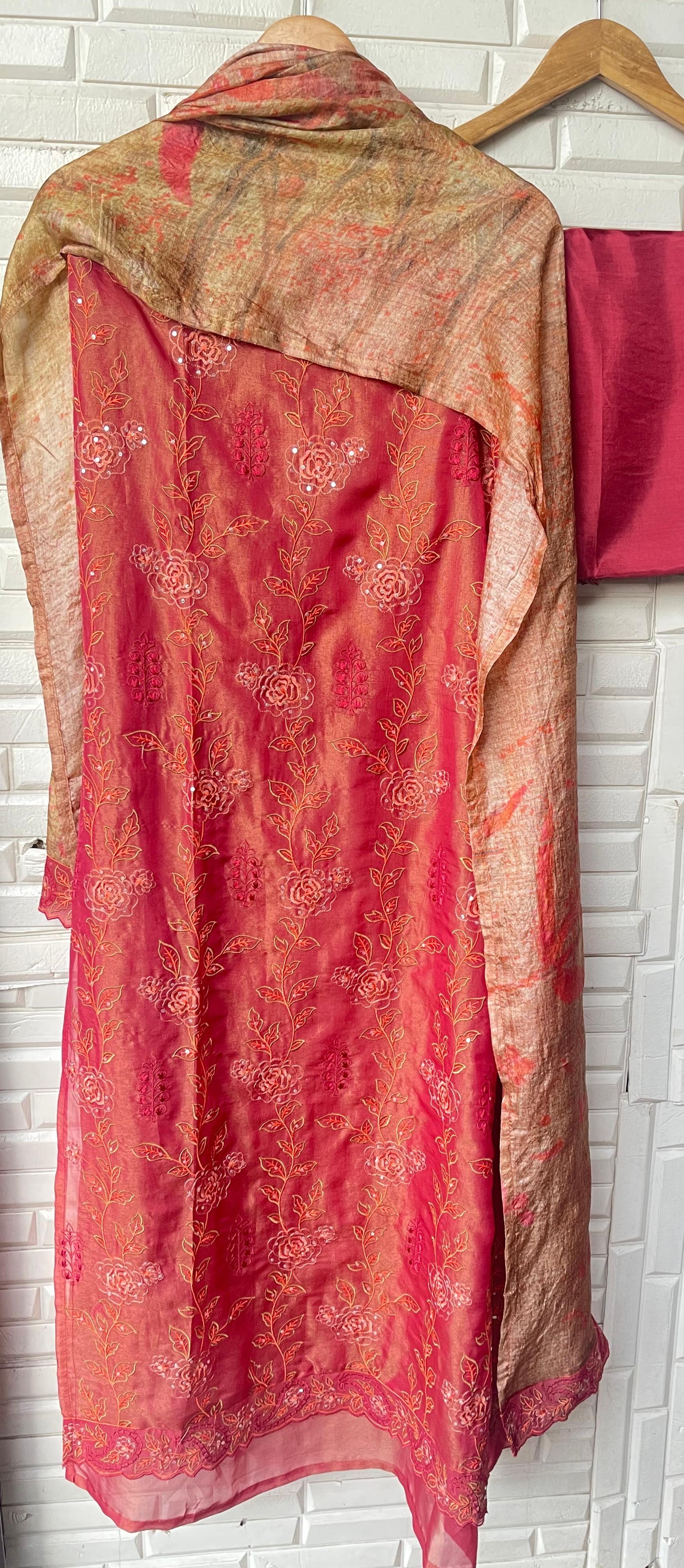 Pure shimmer silk unstitched ladies suit Rc17705