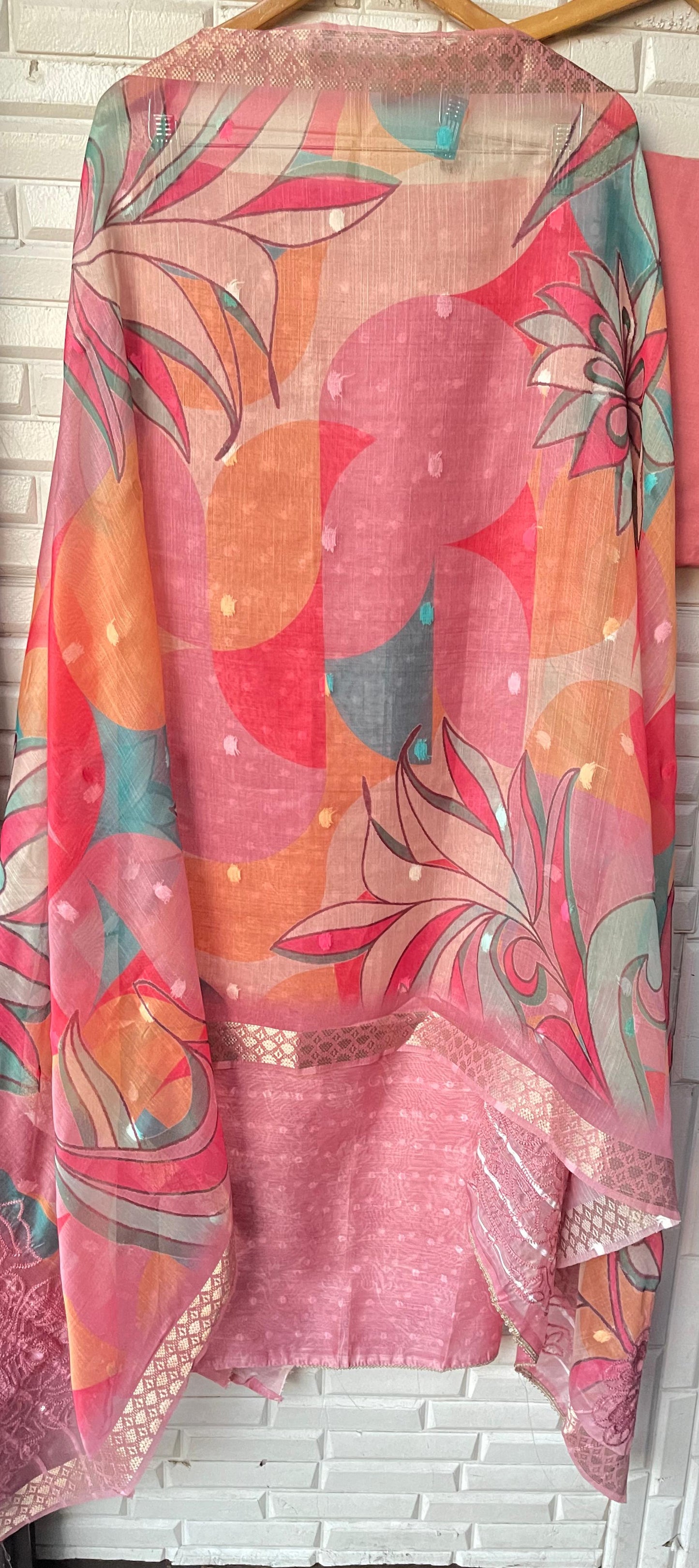 Linen chanderi unstitched ladies suit Rc17590 (c)