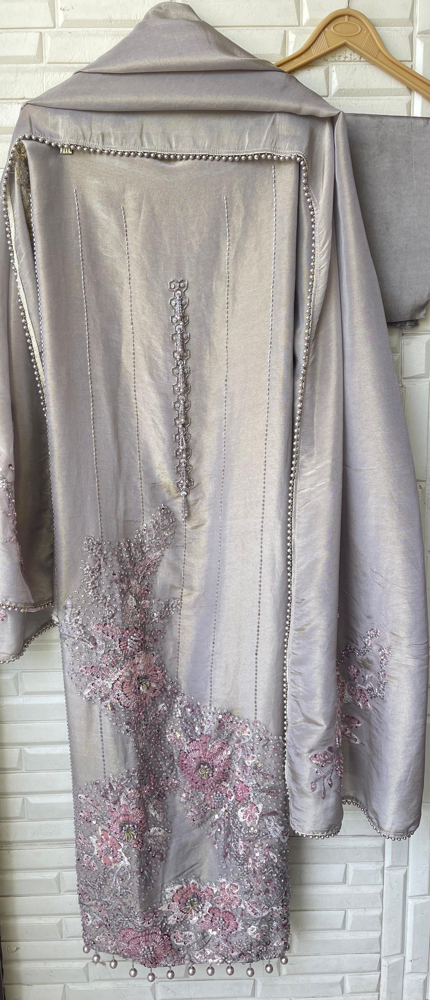 Pure shimmer silk unstitched ladies suit Rc17739