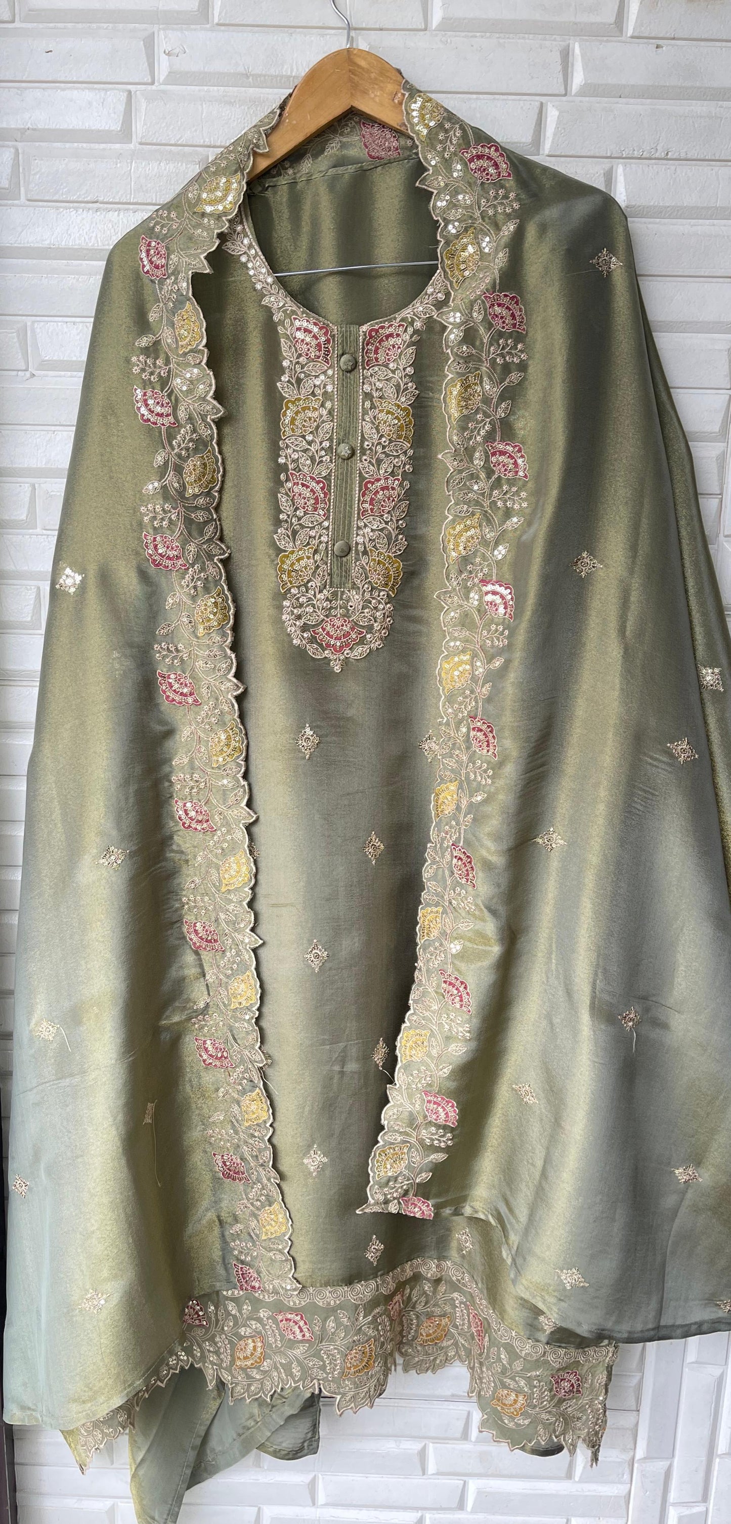 Shimmer silk unstitched ladies suit Rc 16044