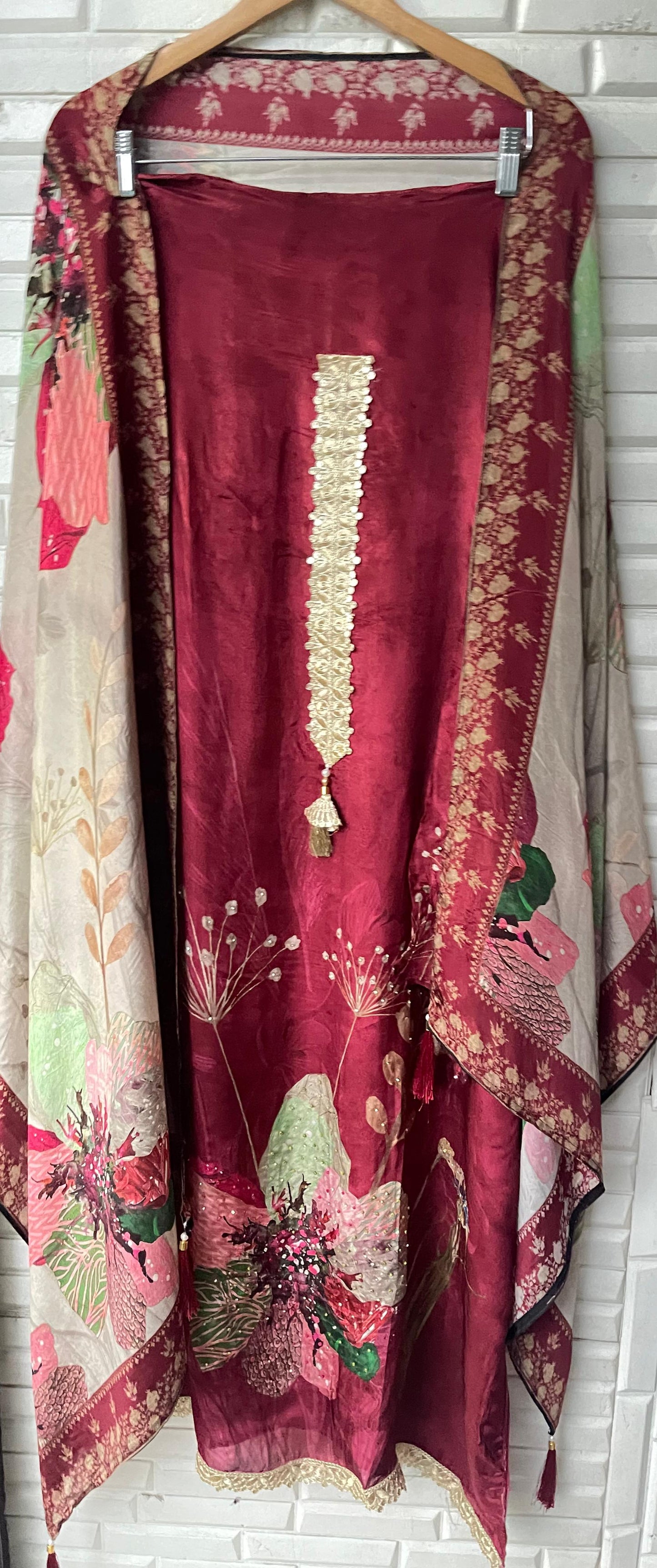 Muslin crepe unstitched ladies suit Rc17444