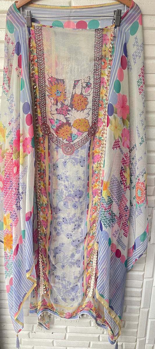 Organza unstitched ladies suit Rc17707