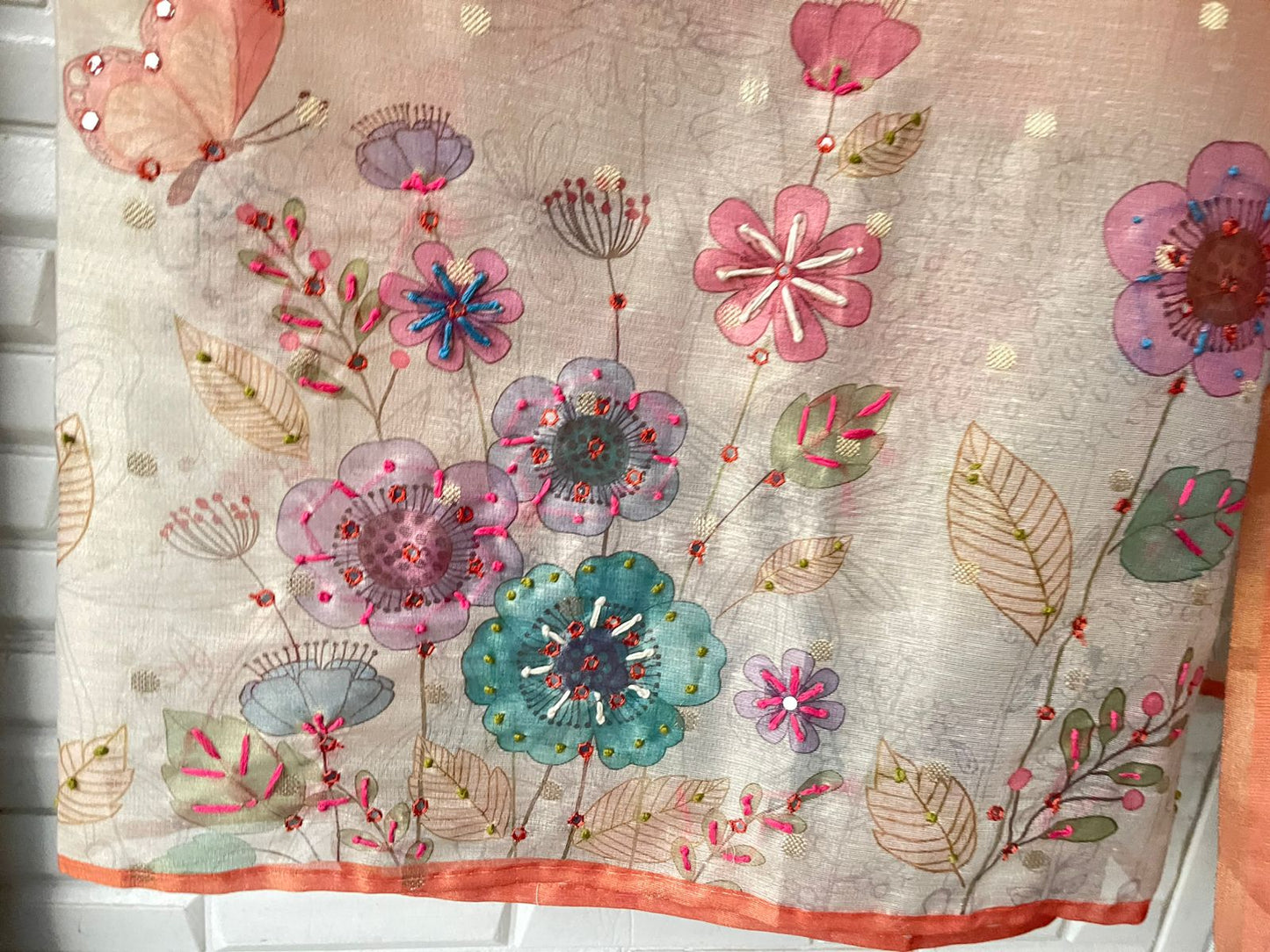 Banarasi shimmer linen unstitched ladies suit Rc17786