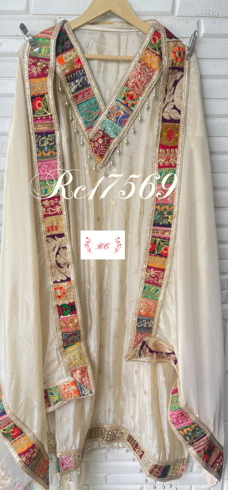 Shimmer silk semi stitched ladies suit Rc17569