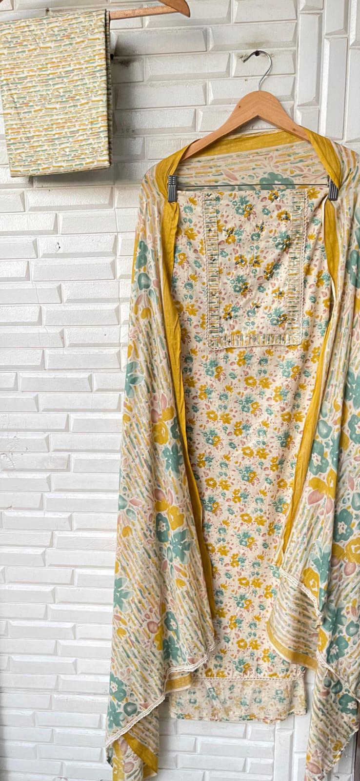 Cotton unstitched ladies suit Rc17221