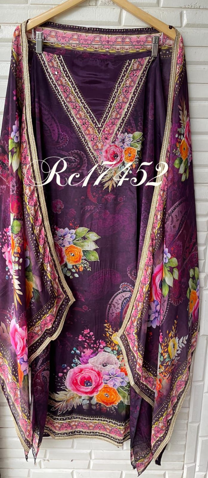 Glass organza unstitched ladies suit Rc17452 (a)