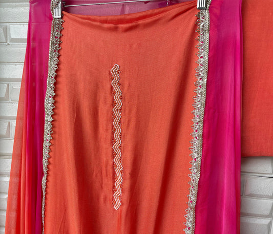 Burberry shimmer linen unstitched ladies suit Rc17521 (b)