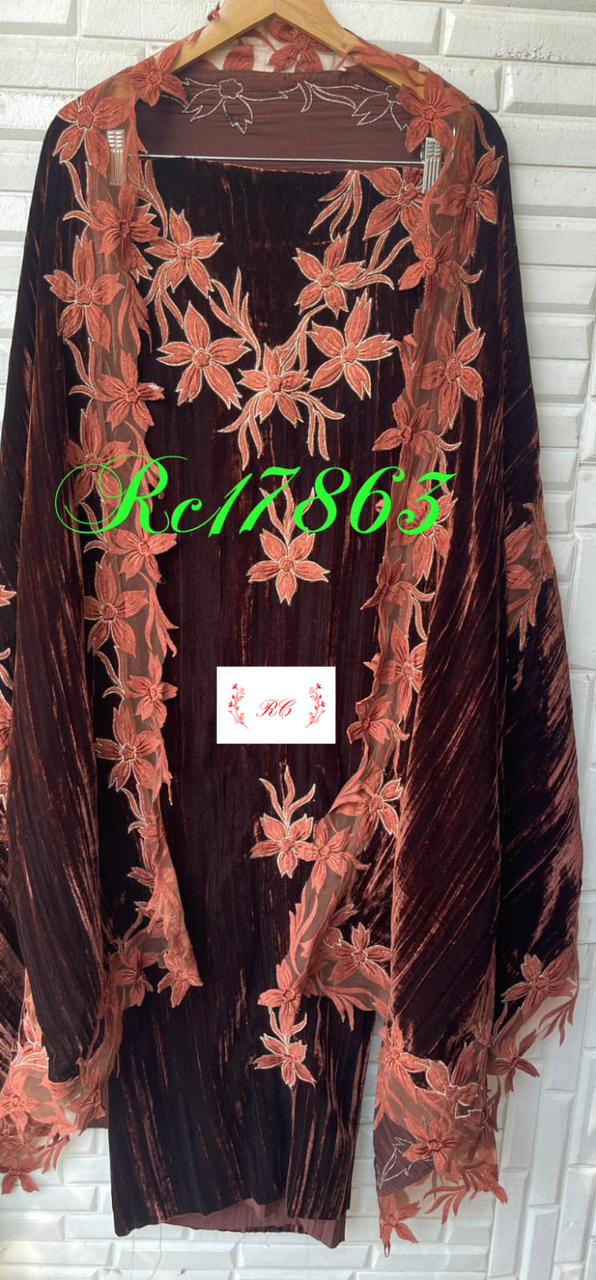 Crushed velvet unstitched ladies suit Rc17863 (a)