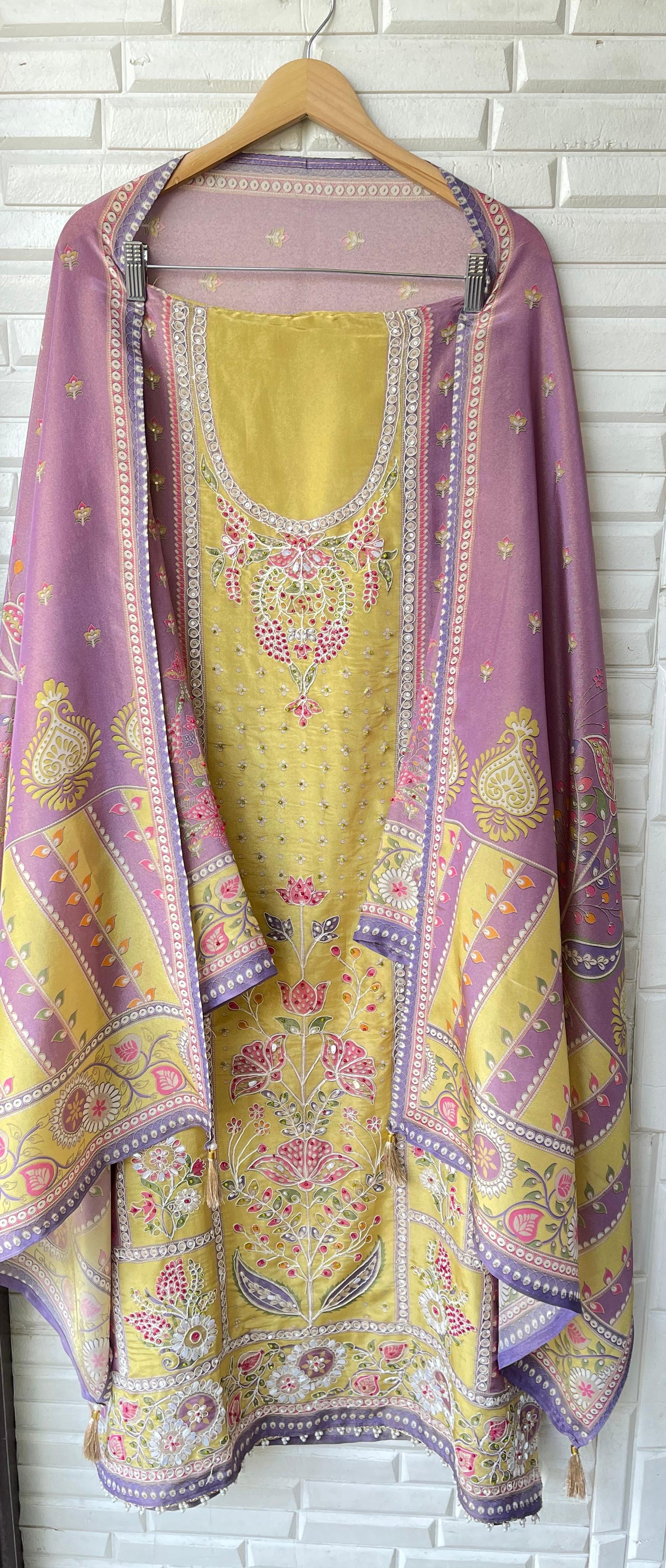 Shimmer Silk Unstitched Ladies suit Rc 15508