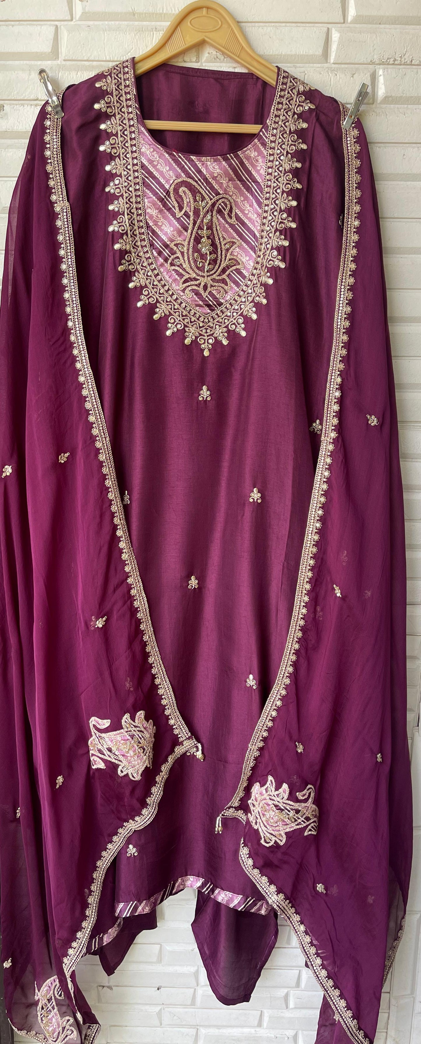 Tassar silk unstitched ladies suit Rc17793