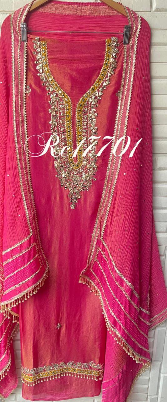 Shimmer silk unstitched ladies suit Rc17701