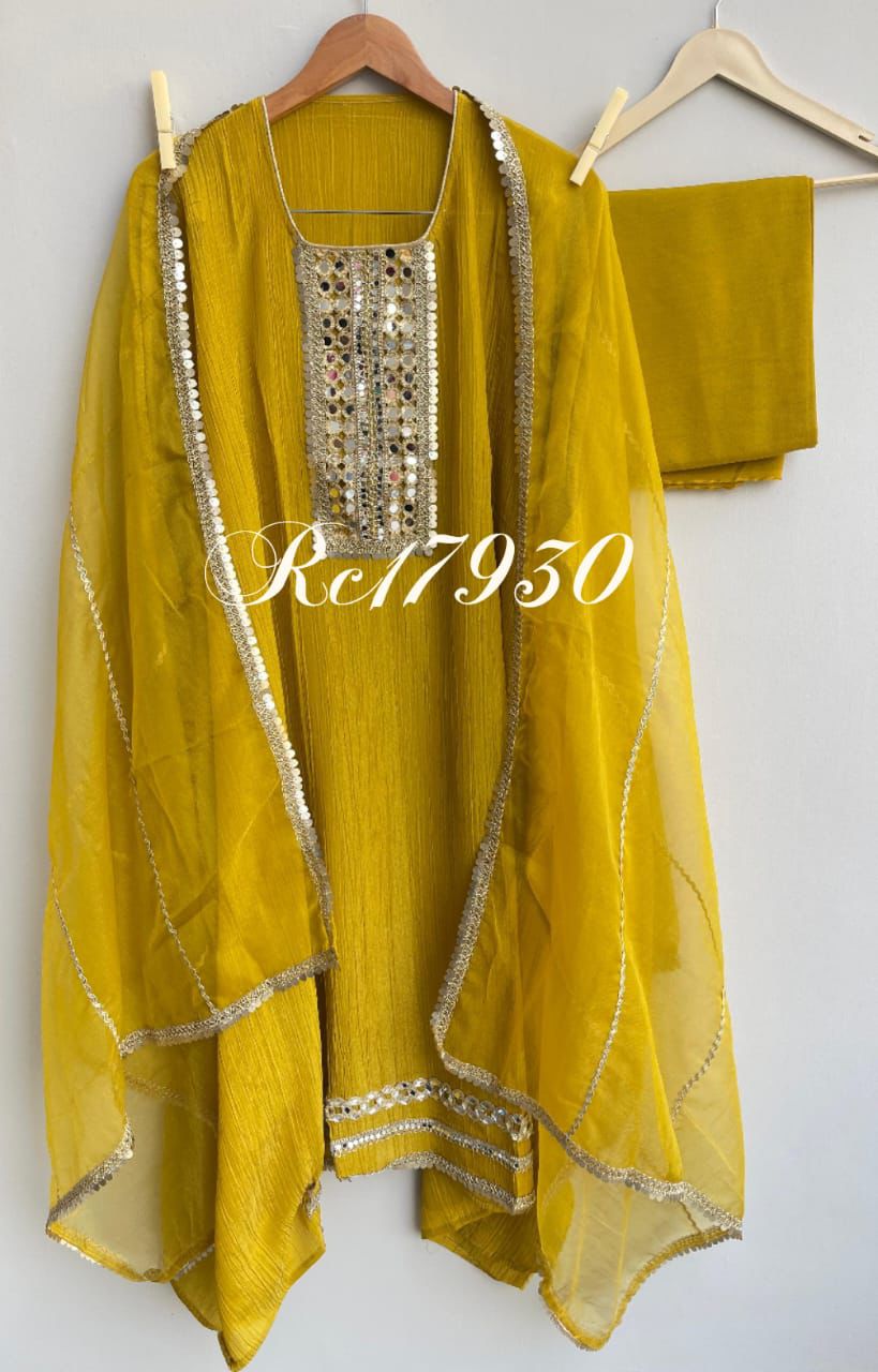 Crushed tissue unstitched ladies suit Rc17930 (b)