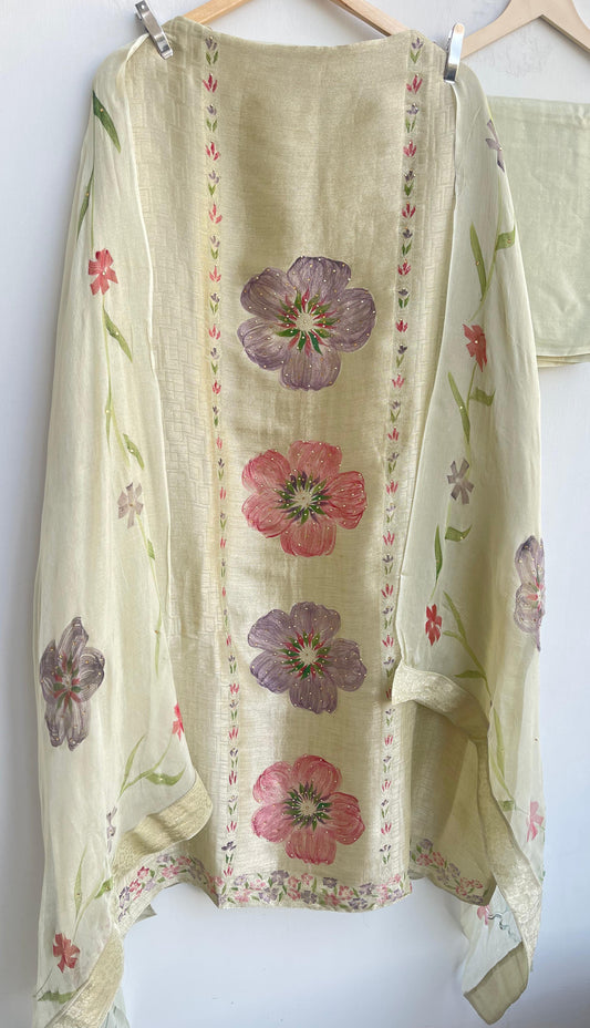 Self shimmer silk unstitched ladies suit Rc17881 (b)