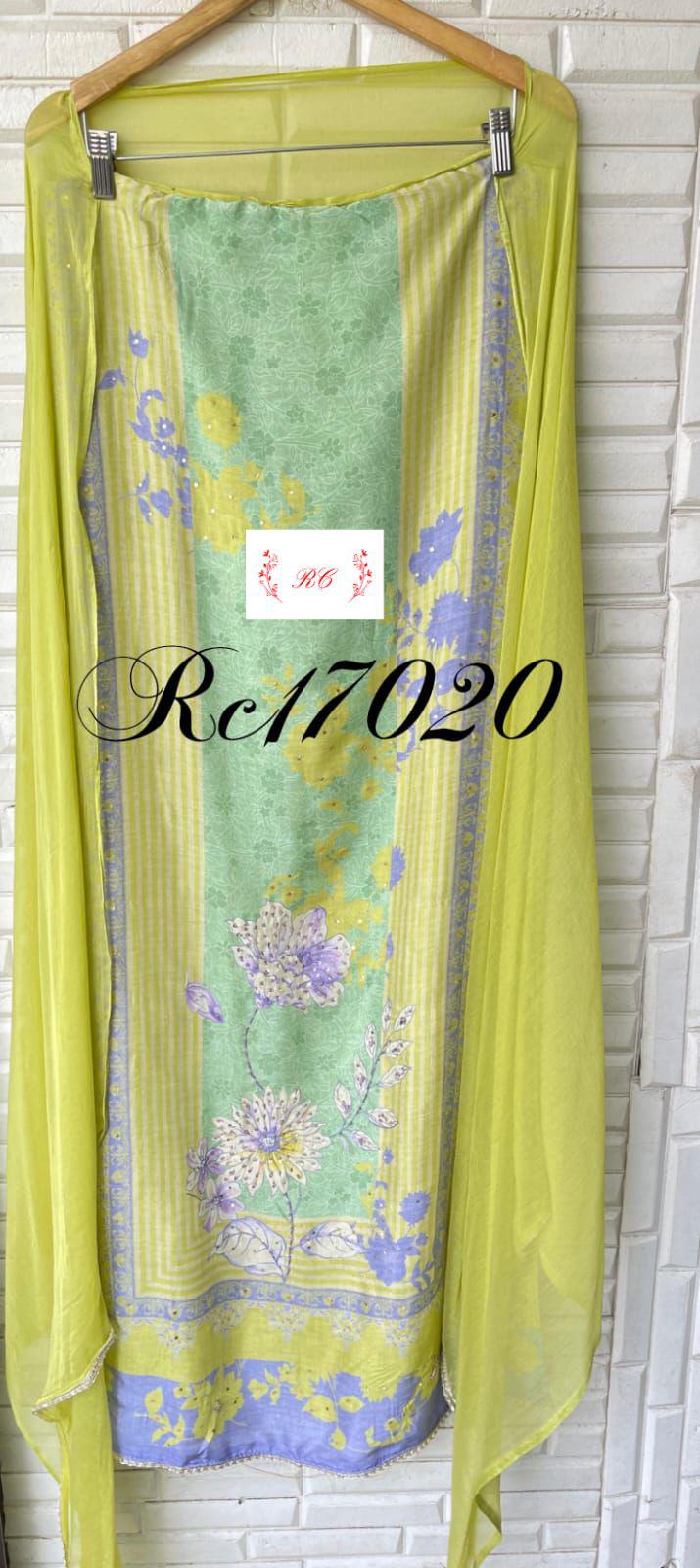 Muslin Silk Unstitched Ladies Suit Rc 17020